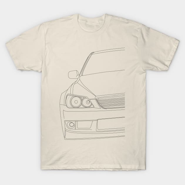 IS200 IS300 Altezza RS200 Black Outline T-Shirt by CharlieCreator